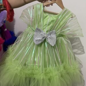 Metallic gown for girls  with Hair band : NZD-006 - Image 2
