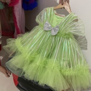 Metallic gown for girls  with Hair band : NZD-006 - Image 1