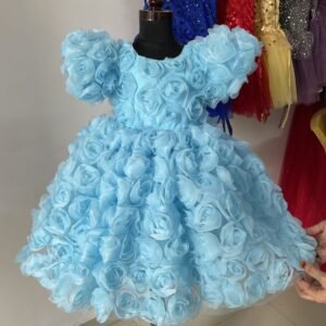 Sky blue Flower Theme Designer Gown Purple : NZD-0018 - Image 1