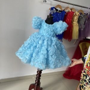 Sky blue Flower Theme Designer Gown Purple : NZD-0018 - Image 2