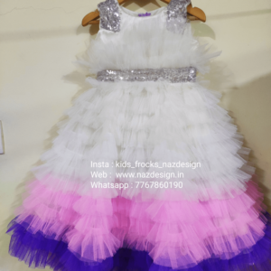 White & pink colour frock collection : NZD-0081 - Image 1