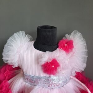 Baby pink & Red colour frock collection : NZD-00106 - Image 2