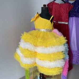 Yellow & White frock collection: NZD-00104 - Image 1