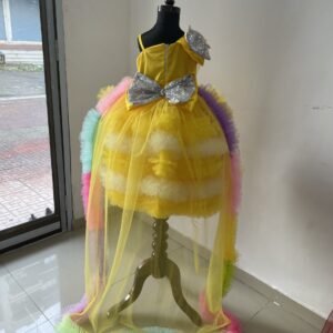 Yellow & White frock collection: NZD-00104 - Image 2