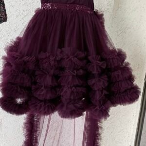 Purple colour Party wear frock collection |Birthday wear frock : NZD-001035 - Image 3