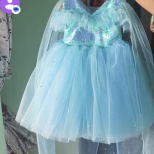 Sky Blue colour designer Partywear Frock collection: NZD-001045 - Image 5