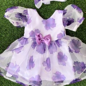 White colour Party wear frock collection |Birthday wear frock : NZD-0010167 - Image 1