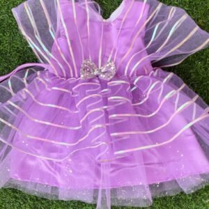 Lavender colour Party wear frock collection |Birthday wear frock : NZD-0010162 - Image 1