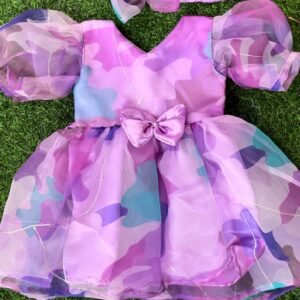 Lavender colour Party wear frock collection |Birthday wear frock : NZD-0010168 - Image 1