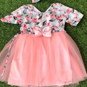 Pink colour Party wear frock collection |Birthday wear frock : NZD-0010153 - Image 1