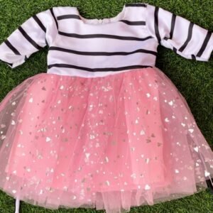 Pink colour Party wear frock collection |Birthday wear frock : NZD-0010155 - Image 1