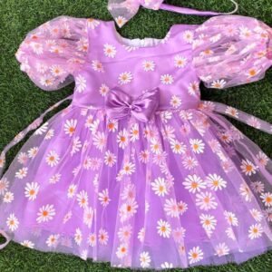 Lavender colour Party wear frock collection |Birthday wear frock : NZD-0010158 - Image 1