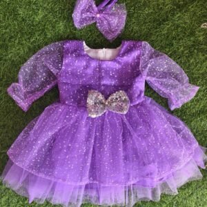 Lavender colour Frock Party wear frock collection |Birthday frock : NZD-0010205 - Image 1