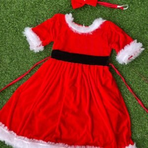 Santa Claus Christmas Frock Dress For Girls , Nazdesign Frocks Party wear frock collection |Birthday wear frock : NZD-0010170 - Image 1