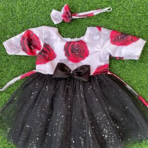 Black colour Party wear frock collection |Birthday wear frock : NZD-0010174 - Image 1