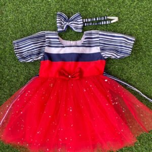 Red colour Party wear frock collection |Birthday wear frock : NZD-0010171 - Image 1