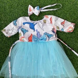 Blue colour Party wear frock collection |Birthday wear frock : NZD-0010178 - Image 1