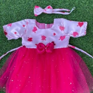 Pink colour Party wear frock collection |Birthday wear frock : NZD-0010179 - Image 1