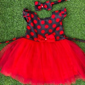 Black and Red colour Party wear frock collection |Birthday wear frock : NZD-0010229 - Image 1