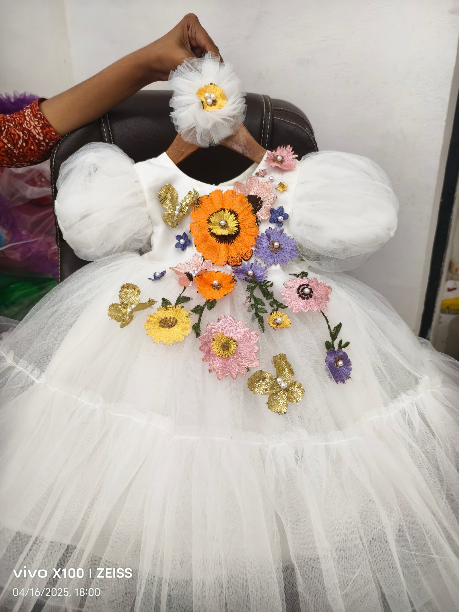 designer infant dresses KIDS / PRINCESS GOWN in Ilorin Pearl style buttons in the back add pretty vintage accents and make it easy to change her into her dress Designer Baby Girl Clothes &