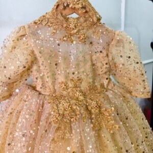 Golden colour designer Partywear Frock collection: NZD-BF-0001001