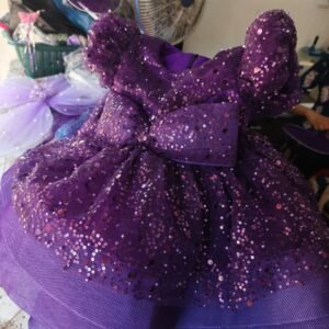 Purple colour designer Partywear Frock collection: NZD-BD-0001003 - Image 3