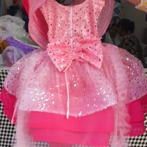 Baby pink and barbie colour combination designer Partywear Frock collection: NZD-BD-0001004 - Image 4